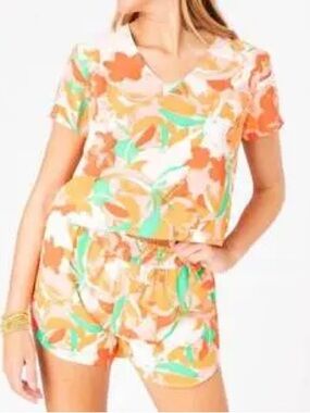 MEET ME IN SANTORINI aperol spritz top and short set - in white sand